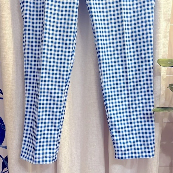NWOT Women’s GG Blue Mod Gingham Coolmax Lycra & Polyester Ankle Golf Pants 10 - Picture 3 of 8